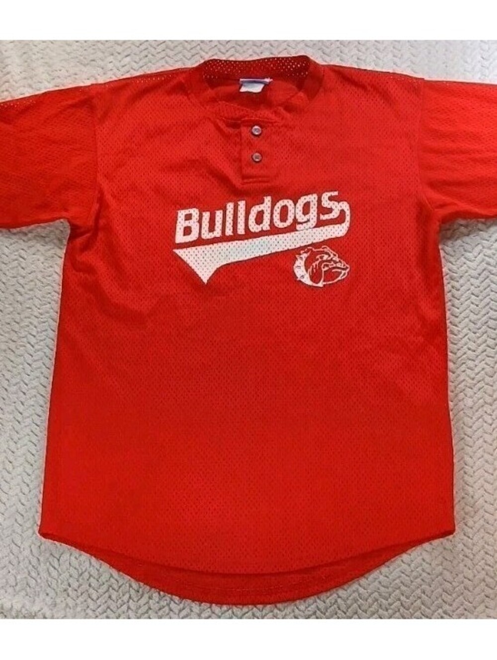 Reebox Fresno State Bulldogs #10 RED -Sz M - Vented Baseball Jersey T-shirt VTG